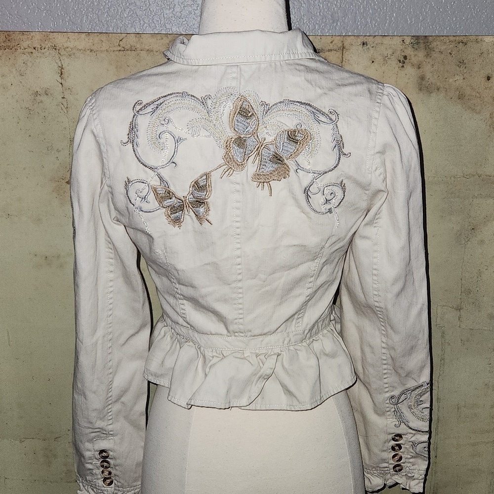 Dusky Rose Embroidered Jacket from Aziz, Size Small Bohemian Vibes - Picture 8 of 10